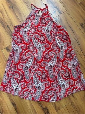 American Eagle women’s small Red Paisley Halter Skirt
